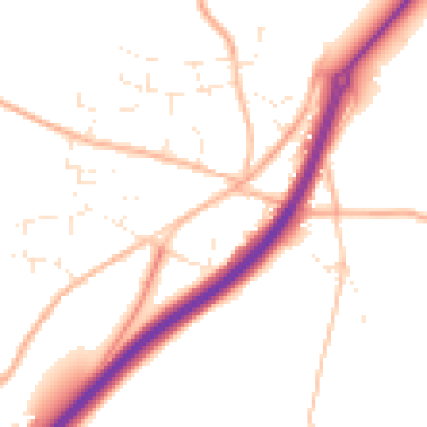 Daytime road noise heatmap for TR3 6HH