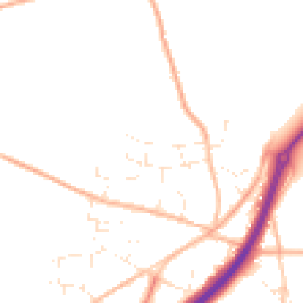 Daytime road noise heatmap for TR3 6LS