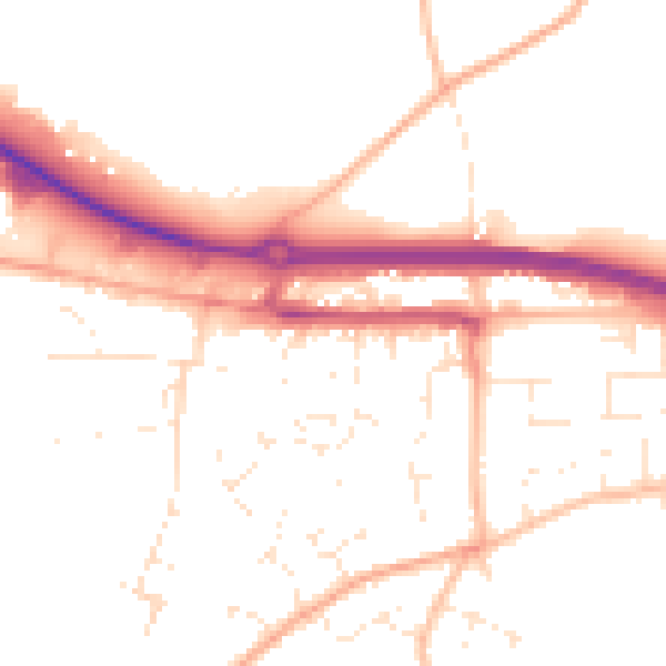 Daytime road noise heatmap for TR3 6TP
