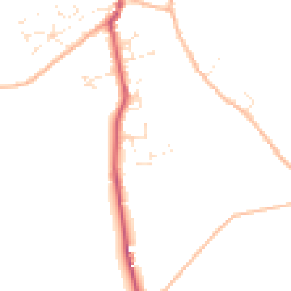 Daytime road noise heatmap for TR5 0AL