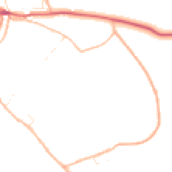 Daytime road noise heatmap for TR5 0AZ