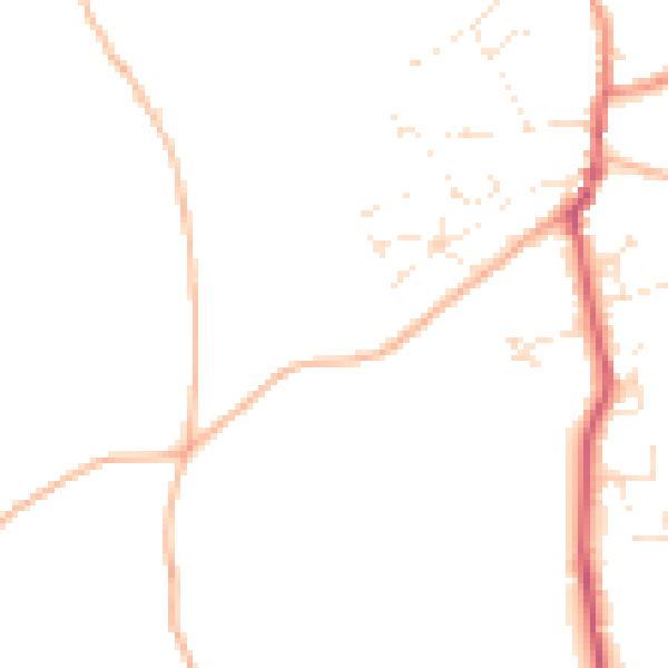Daytime road noise heatmap for TR5 0NX