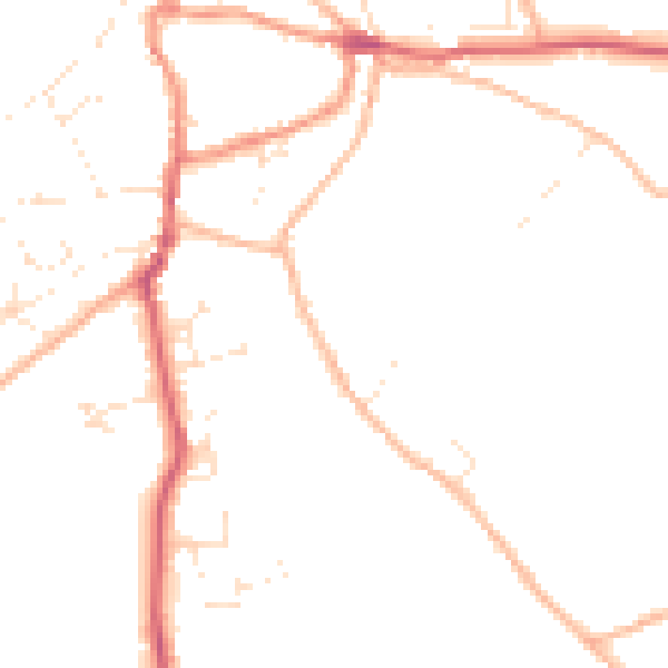 Daytime road noise heatmap for TR5 0UT
