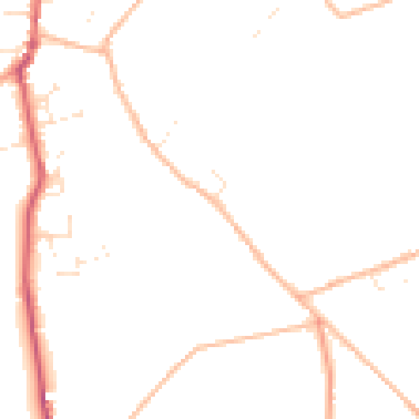 Daytime road noise heatmap for TR5 0XE