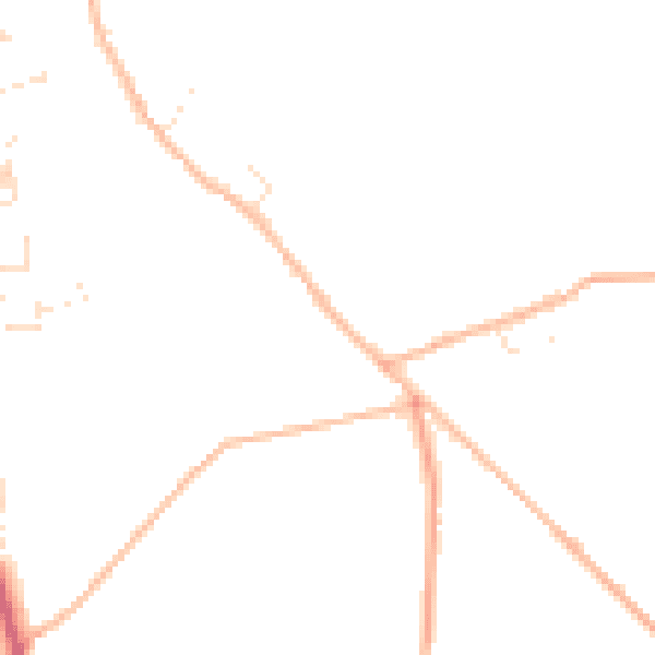 Daytime road noise heatmap for TR5 0YP