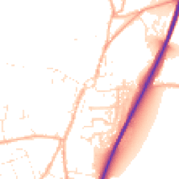 Daytime road noise heatmap for TR9 6AS