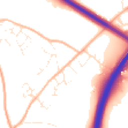 Daytime road noise heatmap for TR9 6LD