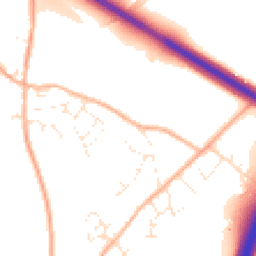 Daytime road noise heatmap for TR9 6QA