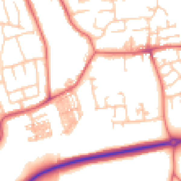 Daytime road noise heatmap for TS12 2BZ