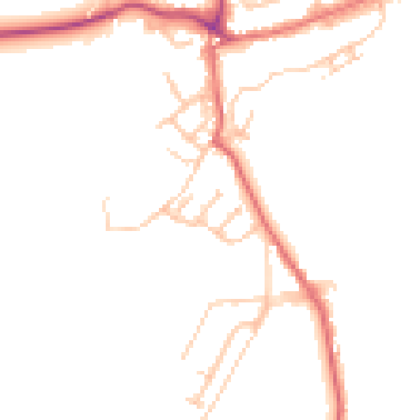 Daytime road noise heatmap for TS12 2DN