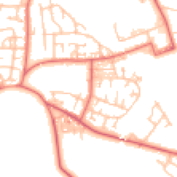 Daytime road noise heatmap for TS12 2NJ