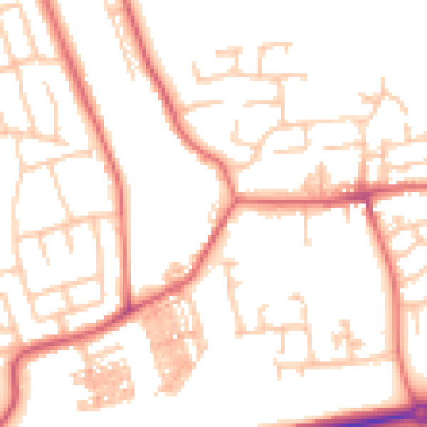 Daytime road noise heatmap for TS12 2PH