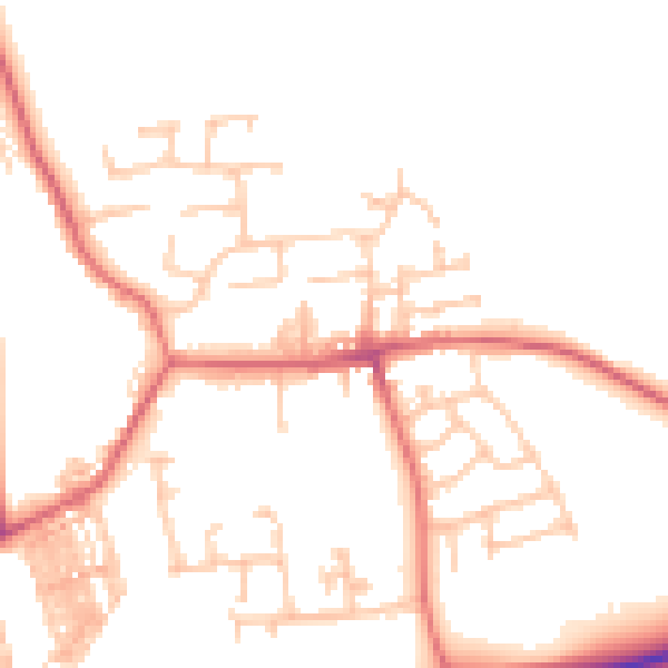 Daytime road noise heatmap for TS12 2PY
