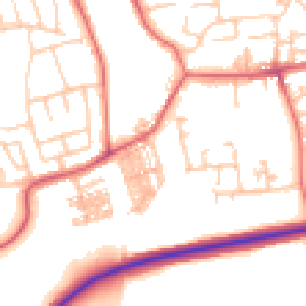 Daytime road noise heatmap for TS12 2SU