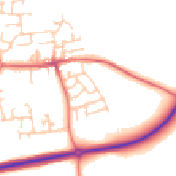 Daytime road noise heatmap for TS12 2XQ