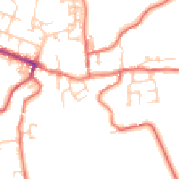 Daytime road noise heatmap for TS13 4JS