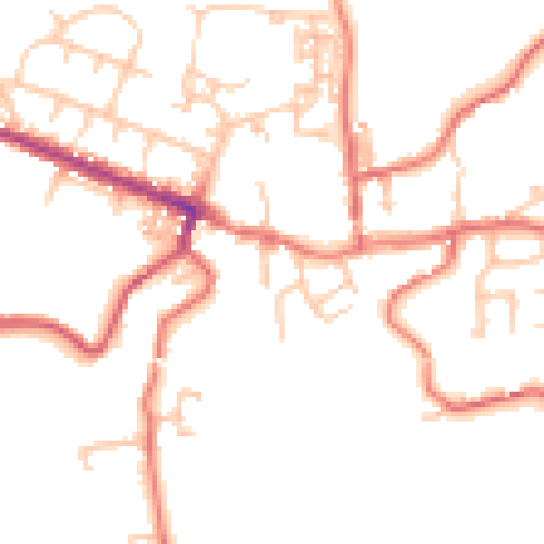 Daytime road noise heatmap for TS13 4PL