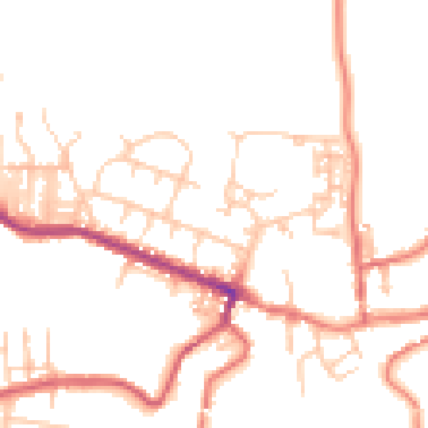 Daytime road noise heatmap for TS13 4XE