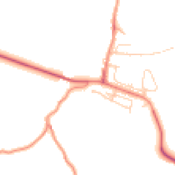 Daytime road noise heatmap for TS13 5AN