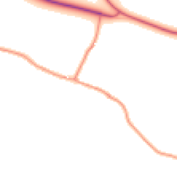 Daytime road noise heatmap for TS13 5LY