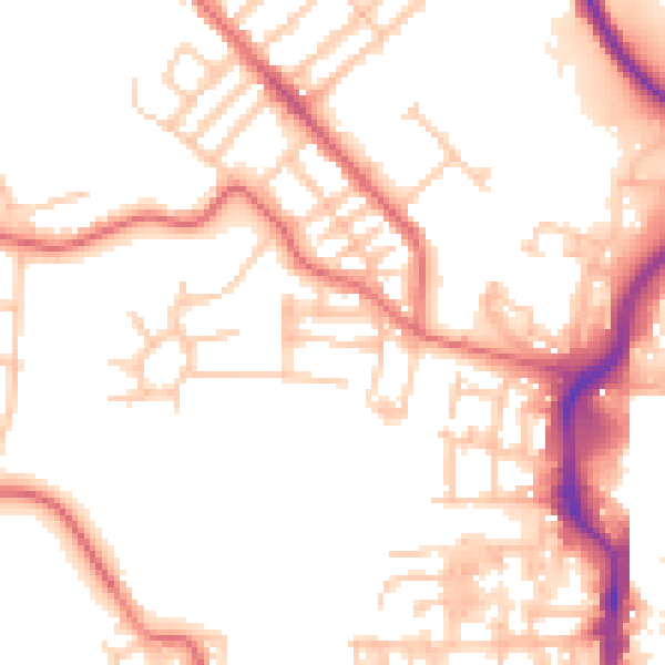 Daytime road noise heatmap for TS19 0AF