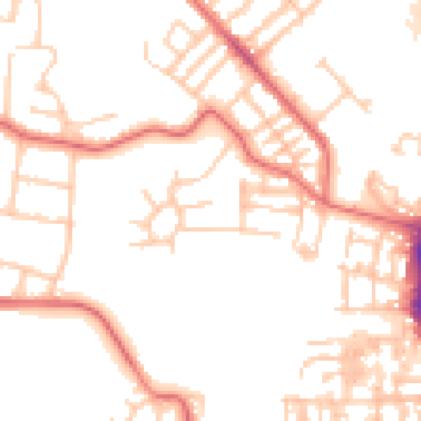 Daytime road noise heatmap for TS19 0AU
