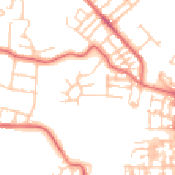 Daytime road noise heatmap for TS19 0AX
