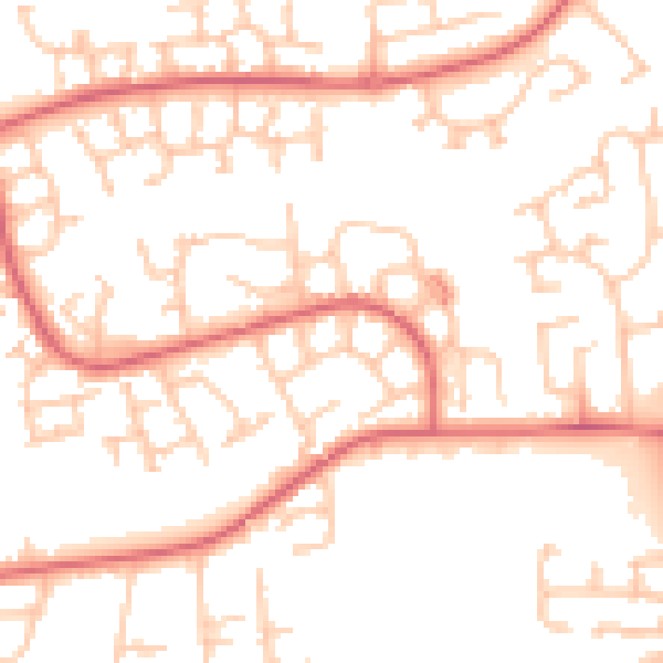 Daytime road noise heatmap for TS19 0UQ