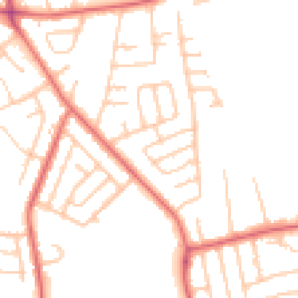 Daytime road noise heatmap for TS19 7DJ