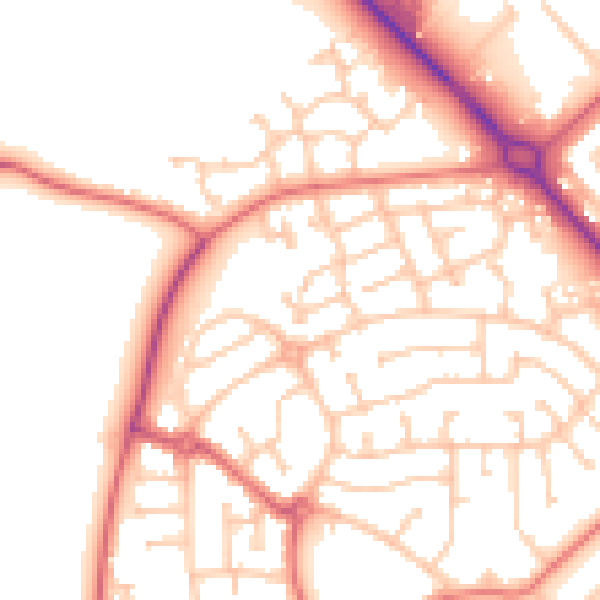 Daytime road noise heatmap for TS19 8GH