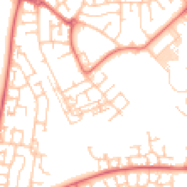 Daytime road noise heatmap for TS19 8QF