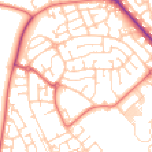 Daytime road noise heatmap for TS19 8RG