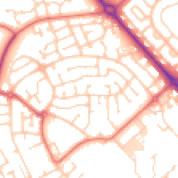 Daytime road noise heatmap for TS19 8US