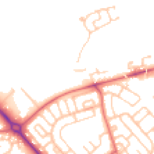 Daytime road noise heatmap for TS19 9FB