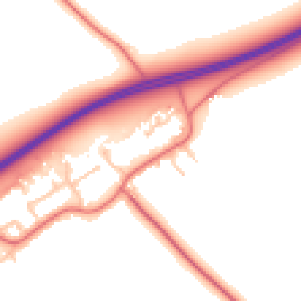Daytime road noise heatmap for TS21 1BX