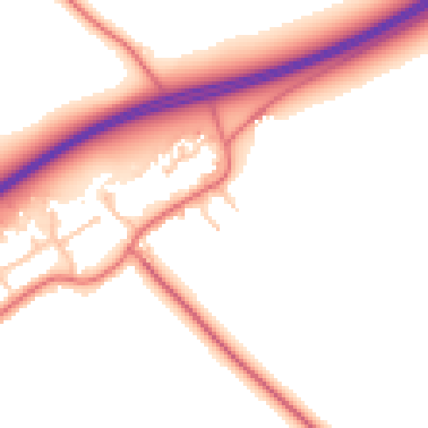 Daytime road noise heatmap for TS21 1BZ