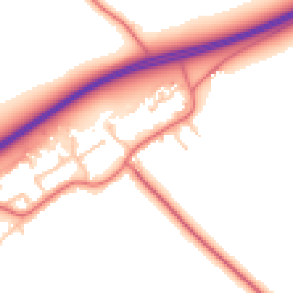 Daytime road noise heatmap for TS21 1DA