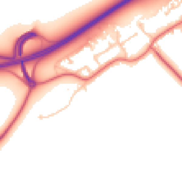 Daytime road noise heatmap for TS21 1DG
