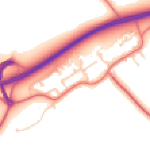Daytime road noise heatmap for TS21 1DJ