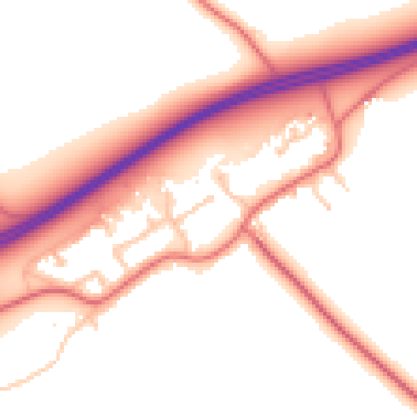 Daytime road noise heatmap for TS21 1DL