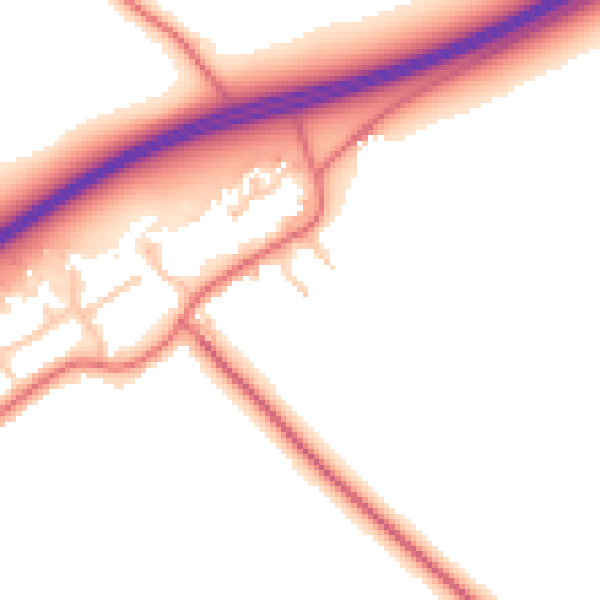 Daytime road noise heatmap for TS21 1DP