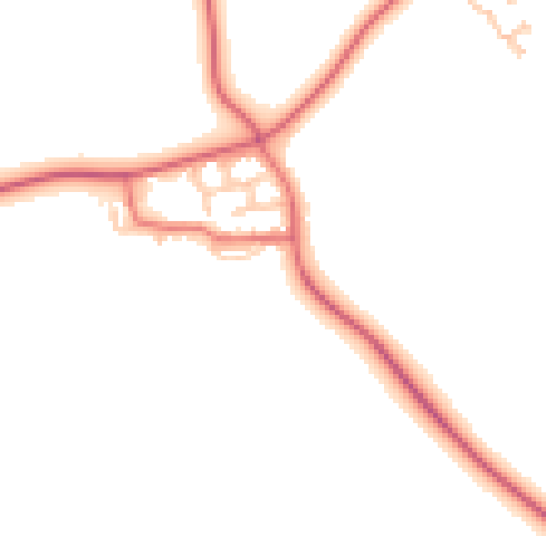 Daytime road noise heatmap for TS21 1FS