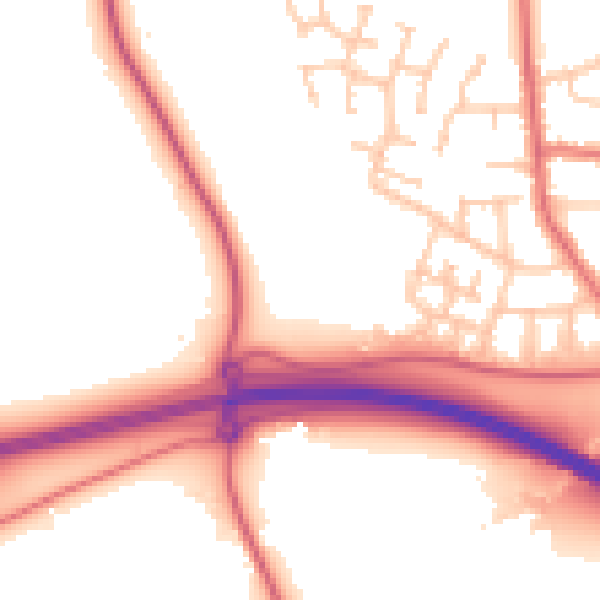 Daytime road noise heatmap for TS21 1GW