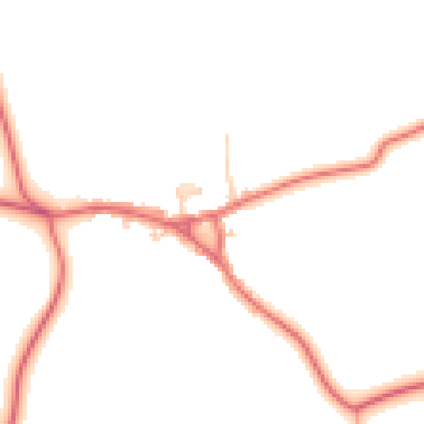 Daytime road noise heatmap for TS21 1HB
