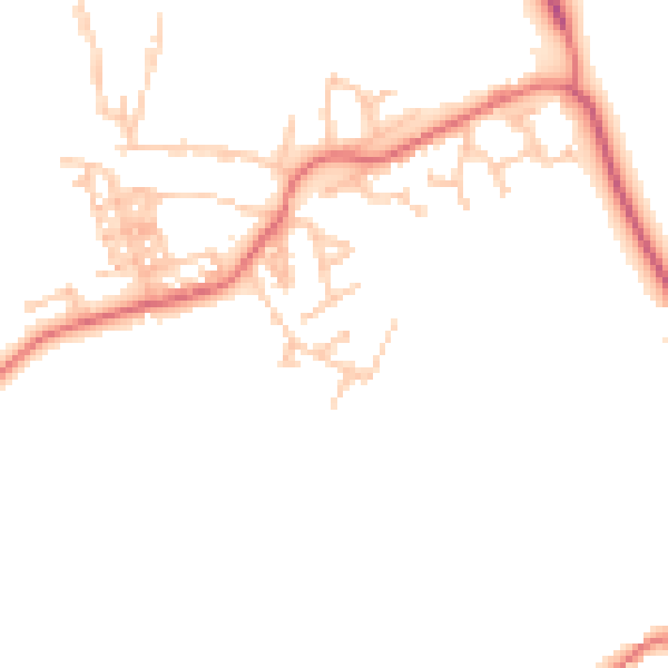 Daytime road noise heatmap for TS21 1NN