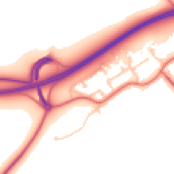 Daytime road noise heatmap for TS21 1PB