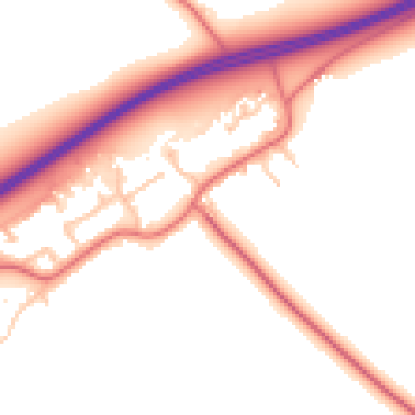 Daytime road noise heatmap for TS21 1PL