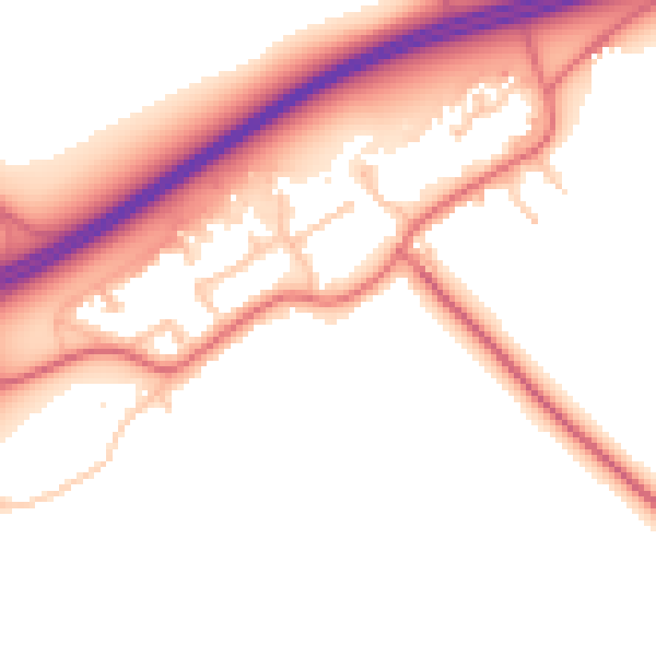 Daytime road noise heatmap for TS21 1PP