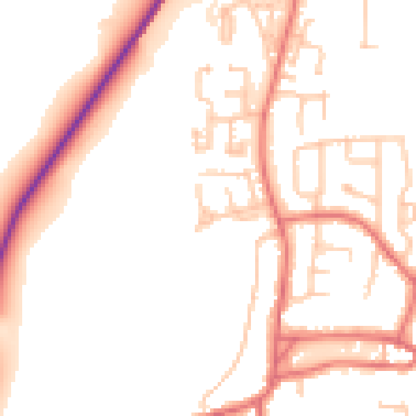 Daytime road noise heatmap for TS21 2AL