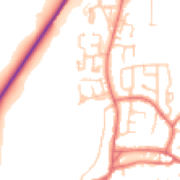 Daytime road noise heatmap for TS21 2AW